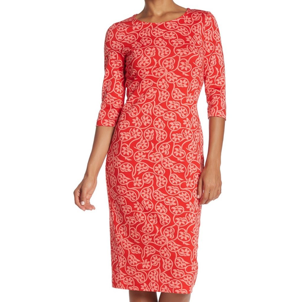 DVF Saihana Midi Dress in Coral. NWT. Size L